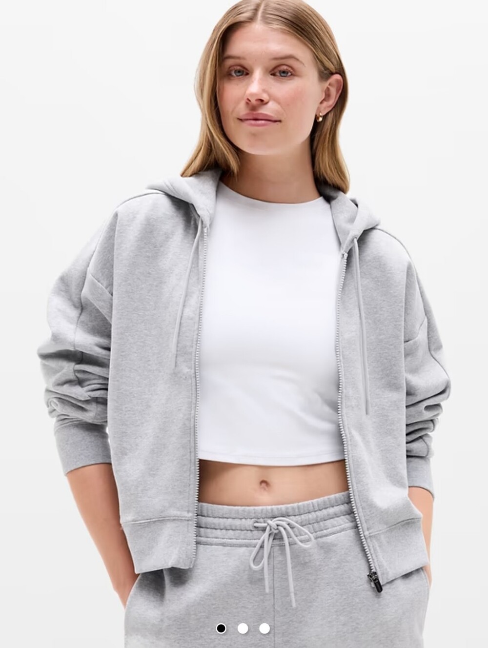 Athleta Gray Full Zip Hoodie Jacket Size M
